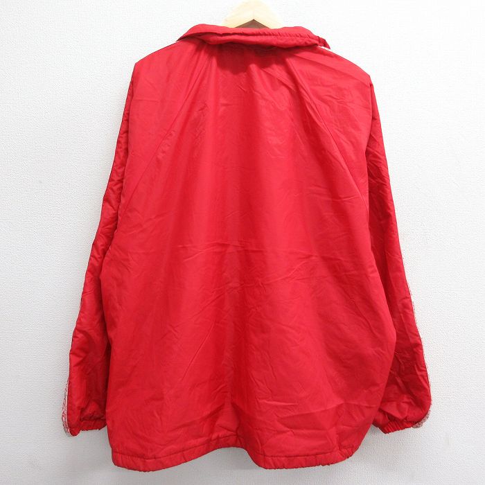 【中古】古着 長袖 ナイロンジャケット メンズ 00年代 00s GEMS 大きいサイズ 2L LL ビッグシルエット ゆったり ビッグサイズ オーバーサイズ ラグラン 赤他 レッド 内側キルティング XLサイズ 中古 アウター ウインドブレーカー | 春夏 春物 春服 秋冬 秋物