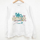 【中古】古着 長袖スウェット メンズ 90年代 90s IDITAROD 犬 ソリ クルーネック 丸首 USA製 アメリカ製 薄グレー 霜降り XLサイズ 中古...