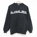 【中古】古着 長袖スウェット メンズ 90年代 90s フィットネス クルーネック 丸首 黒 ブラック Lサイズ 中古 スエット トレーナー トップス | 春夏...