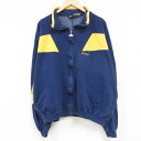 【中古】古着 スポルディング 長袖 フルジップスウェット メンズ 90年代 90s ワンポイントロゴ ツートンカラー バイカラー 大きいサイズ 2L LL ビッ...