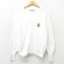 【中古】古着 IZOD 長袖 セーター レディース 90年代 90s アトランタ Vネック コットン USA製 アメリカ製 白 ホワイト 中古 ニット トップス...