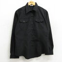 【中古】古着 長袖 ミリタリーシャツ レディース 90年代 90s USA製 アメリカ製 黒 ブラック 中古 ブラウス トップス | 春夏 春物 春服 秋冬 秋...