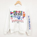 【中古】古着 長袖スウェット メンズ 80年代 80s ニューリバー ワールドクラシック ウェストバージニア ラフティング クルーネック 丸首 白 ホワイト M...