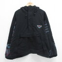 【中古】古着 クイックシルバー QUIKSILVER 長袖 ハーフジップ ナイロン アノラックジャケット メンズ 90年代 90s 大きいサイズ 2L LL ビッグシルエット ゆったり ビッグサイズ オーバーサイズ 黒他 ブラック Lサイズ 中古 アウター | 秋冬 秋物 秋服 冬物 冬服 カジュ