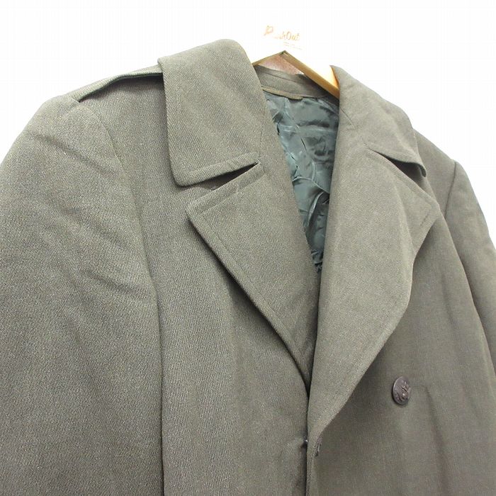 【中古】古着 長袖 ビンテージ ヴィンテージ ミリタリーコート メンズ 50年代 50s ロング丈 ウール USA製 アメリカ製 緑系 グリーン Mサイズ 中古 アウター 中古メンズアウターフライトヴィンテージ 5OF
