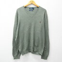 【中古】古着 ラルフローレン Ralph Lauren 長袖 ブランド セーター メンズ 90年代 90s ワンポイントロゴ 大きいサイズ 2L LL ビッグシ...