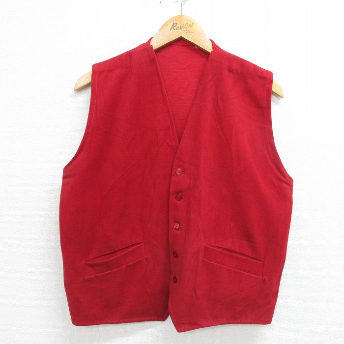 【中古】古着ベスト メンズ 80年代 80s 赤 レッド Mサイズ 中古 アウター | 春夏 春物 春服 秋冬 秋物 秋服 カジュアル メンズファッション ファッション おしゃれ カジュアルジャケット