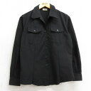 【中古】古着 長袖 ミリタリーシャツ レディース 90年代 90s 黒 ブラック 中古 ブラウス トップス | 春夏 春物 春服 秋冬 秋物 秋服 カジュアル ...