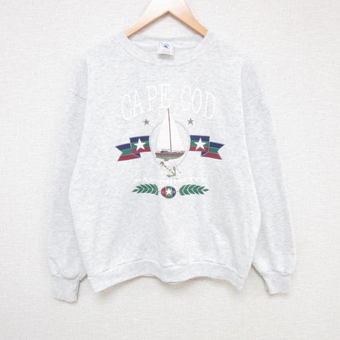 【中古】古着 長袖スウェット メンズ 90年代 90s ケープコット ヨット クルーネック 丸首 USA製 アメリ..
