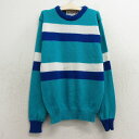 【中古】古着 マックレガー 長袖 セーター キッズ ボーイズ 子供服 90年代 90s アクリル クルーネック 丸首 青緑他 | 春夏 春物 春服 秋冬 秋物 ...