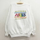 【中古】古着 長袖スウェット キッズ ボーイズ 子供服 80年代 80s ANGIER ラグラン クルーネック 丸首 白 ホワイト | 春夏 春物 春服 秋冬 秋物 秋服 女の子 子ども服 こども服 カジュアル ファッション おしゃれ かわいい