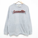 【中古】古着 長袖スウェット メンズ 00年代 00s サウサリート クルーネック 丸首 グレー 霜降り Lサイズ 中古 スエット トレーナー トップス | 春...
