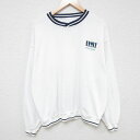 【中古】古着 長袖スウェット メンズ 90年代 90s ラスベガス 鹿の子 クルーネック 丸首 白 ホワイト XLサイズ 中古 スエット トレーナー トップス ...