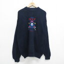 【中古】古着 長袖 セーター メンズ ゴルフ 刺繍 大きいサイズ 2L LL ビッグシルエット ゆったり ビッグサイズ オーバーサイズ コットン クルーネック ...