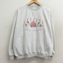 【中古】古着 長袖 トップス レディース 90年代 90s 花 EXPRESS 刺繍 大きいサイズ 2L LL ビッグシルエット ゆったり ビッグサイズ オーバ...