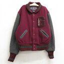 【中古】古着 ギャップ GAP 長袖 スタジャン キッズ ボーイズ 子供服 00年代 00s ウール エンジ他 内側キルティング | 春夏 春物 春服 ..