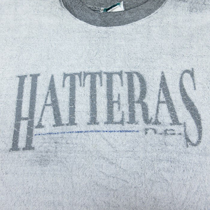 【中古】古着 長袖 トップス メンズ 90年代 90s HATTERAS クルーネック 丸首 薄グレー XLサイズ 中古 スエット トレーナー | 春夏 春物 春服 秋冬 秋物 秋服 メンズファッション カジュアル おしゃれ ファッション 5OF