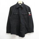 【中古】古着 長袖 ミリタリーシャツ レディース 90年代 90s 鳥 USA製 アメリカ製 黒 ブラック 中古 ブラウス トップス | 春夏 春物 春服 秋冬...