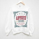 【中古】古着 ジャージーズ 長袖スウェット メンズ 90年代 90s アンティーク クルーネック 丸首 USA製 アメリカ製 白 ホワイト Lサイズ 中古 スエ...