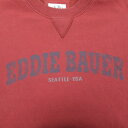 【中古】古着 エディーバウアー Eddie Bauer 長袖スウェット メンズ ビッグロゴ 大きいサイズ 2L LL ビッグシルエット ゆったり ビッグサイズ オーバーサイズ クルーネック 丸首 エンジ XLサイズ 中古 スエット トレーナー トップス | 春夏 春物 春服 秋冬 秋物 秋服