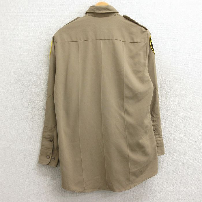 【中古】古着 長袖 ワークシャツ メンズ 90年代 90s アリゾナ ベージュ カーキ Lサイズ 中古 トップス | 春夏 春物 春服 秋冬 秋物 秋服 カジュアルシャツ メンズファッション 長袖シャツ おしゃれ カジュアル