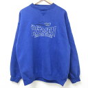 【中古】古着 長袖スウェット メンズ 00年代 00s ニューヨークニュージャージーヒットマン 刺繍 クルーネック 丸首 紺 ネイビー Lサイズ 中古 スエット...