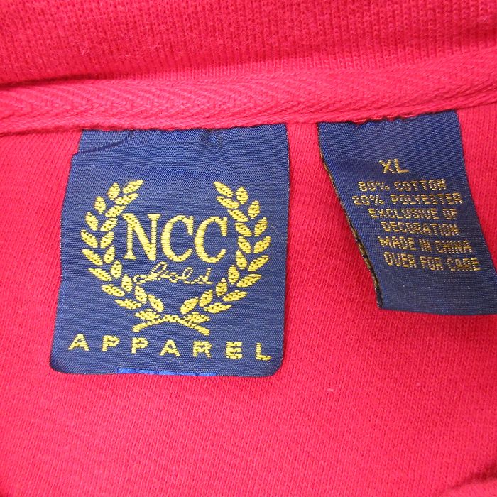 【中古】古着 長袖スウェット メンズ 00年代 00s メリーランドテラピンズ 刺繍 大きいサイズ 2L LL ビッグシルエット ゆったり ビッグサイズ オーバーサイズ クルーネック 丸首 赤 レッド XLサイズ 中古 スエット トレーナー トップス | 春夏 春物 春服 秋冬