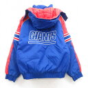 【中古】古着 長袖 ナイロンジャケットパーカースウェット キッズ ボーイズ 子供服 00年代 00s NFL ニューヨークジャイアンツ 刺繍 ラグラン 青他 ブルー アメフト スーパーボウル | 春夏 春物 春服 秋冬 秋物 秋服 女の子 子ども服 こども服 カジュアル ファ