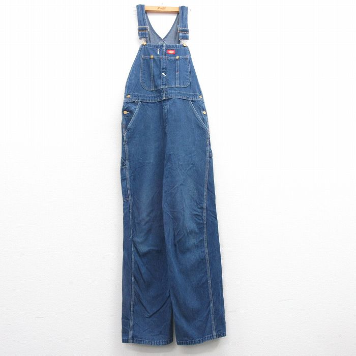 【中古】古着 ディッキーズ Dickies オーバーオール メンズ 紺 ネイビー デニム W35 中古 ボトムス | 春夏 春物 春服 秋冬 秋物 秋服 ..