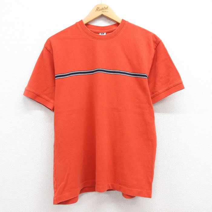 【中古】古着 ギャップ GAP 半袖 ビンテージ ヴィンテージTシャツ メンズ 00年代 00s 鹿の子 コットン クルーネック 丸首 オレンジ他 Lサイズ 中古 | 春夏 夏物 夏服 ヴィンテージTシャツ メンズファッション カットソー ティーシャツ ティシャツ メンズTシャツ 半袖T