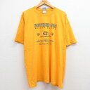 【中古】古着 半袖 ビンテージ ヴィンテージTシャツ メンズ 00年代 00s NCAA サザンミスゴールデンイーグルス 大きいサイズ 2L LL ビッグシルエット ゆったり ビッグサイズ オーバーサイズ コットン クルーネック 丸首 黄 イエロー XLサイズ 中古 | 春夏 夏物 5OF