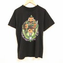 【中古】古着 半袖Tシャツ メンズ マーベル ブラックパンサー ワカンダフォーエバー シュリ オコエ コットン クルーネック 丸首 黒 ブラック XLサイズ 中古 中古メンズ半袖プリントキャラクター