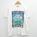 【中古】古着 半袖 ビンテージ ヴィンテージTシャツ メンズ 90年代 90s ゴルフ コットン クルーネック 丸首 USA製 アメリカ製 白 ホワ..