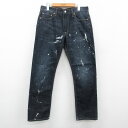 【中古】古着 リーバイス Levis 513 ジーンズ メンズ コットン 紺 ネイビー デニム W33 中古 ボトムス ジーパン Gパン ロングパンツ 春夏 春物 春服 秋冬 秋物 秋服 長ズボン カジュアル メンズファッション ファッション おしゃれ