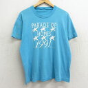 【中古】古着 半袖 ビンテージ ヴィンテージTシャツ メンズ 90年代 90s PARADE 星 クルーネック 丸首 水色 Lサイズ 中古 | 春夏 夏物 夏服 ヴィンテージTシャツ メンズファッション カットソー ティーシャツ ティシャツ メンズTシャツ 半袖Tシャツ 半袖ティー(4)