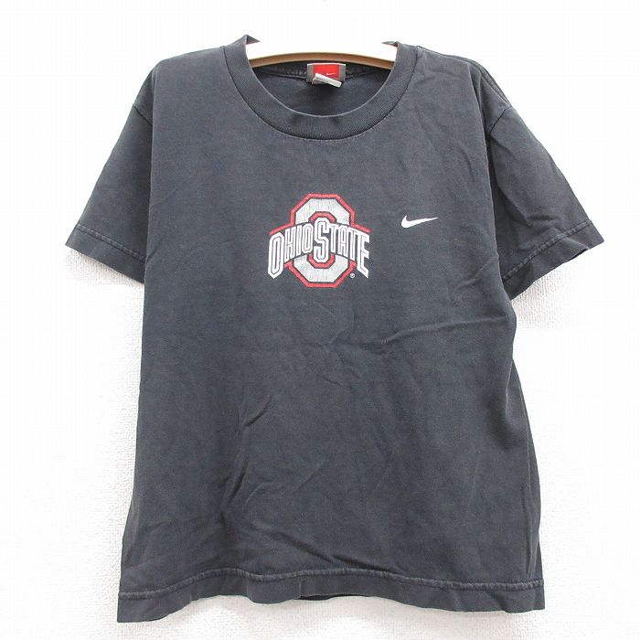 【中古】古着 ナイキ NIKE 半袖 ビンテージ ヴィンテージTシャツ キッズ ボーイズ 子供服 00年代 00s オハイオ コットン クルーネック 丸首 黒 ブラック | 春夏 春物 春服 秋冬 秋物 秋服 女の…