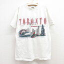 【中古】古着 TULTEX 半袖 ビンテージ ヴィンテージTシャツ キッズ ボーイズ 子供服 90年代 90s トロント ビル コットン クルーネック 丸首 カナダ製 白 ホワイト | 春夏 春物 春服 秋冬 秋物 秋服 女の子 子ども服 こども服 カジュアル ファッション おしゃれ かわい