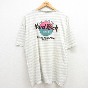 【中古】古着 半袖 ビンテージ ヴィンテージTシャツ メンズ 90年代 90s ハードロックカフェ プエルトバヤルタ メキシコ 大きいサイズ 2L LL ビッグシルエット ゆったり ビッグサイズ オーバーサイズ クルーネック 丸首 グレー 霜降り ボーダー 【spe】 XLサイズ 中古 |