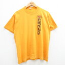 【中古】古着 半袖 ビンテージ ヴィンテージTシャツ メンズ 80年代 80s カンザス クルーネック 丸首 黄 イエロー Lサイズ 中古 | 春夏 夏物 夏服 ヴィンテージTシャツ メンズファッション カットソー ティーシャツ ティシャツ メンズTシャツ 半袖Tシャツ 半袖 5OF