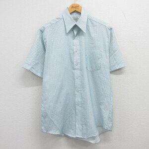 【中古】古着 Kマート 半袖シャツ 70年代 70s メンズ ロング丈 薄紺 ネイビー ストライプ Lサイズ 中古 トップス | 春夏 春物 春服 夏物 夏服 カジュアルシャツ メンズファッション 半袖シャツ おしゃれ カジュアル 5OF