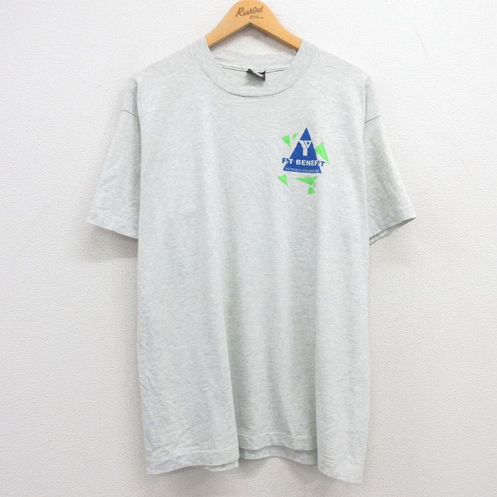 樂天商城 - 【中古】古着 スクリーンスターズ 半袖 ビンテージ ヴィンテージTシャツ メンズ 90年代 90s FIT BENEFIT クルーネック 丸首 USA製 アメリカ製 薄グレー 霜降り XLサイズ 中古 | 春夏 夏物 夏服 ヴィンテージTシャツ メンズファッション カットソー ティーシャ