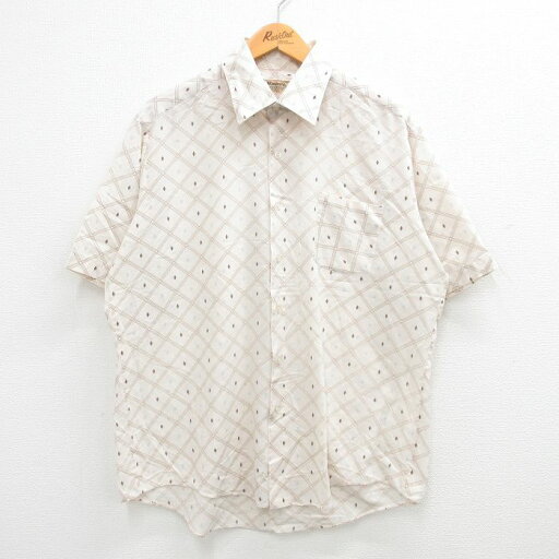 【中古】古着 半袖シャツ メンズ 80年代 80s 総柄 薄ベージュ他 カーキ XLサイズ 中古 トップス | 春夏 春物 春服 夏物 夏服 カジュアルシャツ メンズファッション 半袖シャツ おしゃれ カジュアル 【中古】古着 半袖シャツ メンズ 80年代 80s 総柄 薄ベージュ他 カーキ XLサイズ 中古 トップス | 春夏 春物 春服 夏物 夏服 カジュアルシャツ メンズファッション 半袖シャツ おしゃれ カジュアル