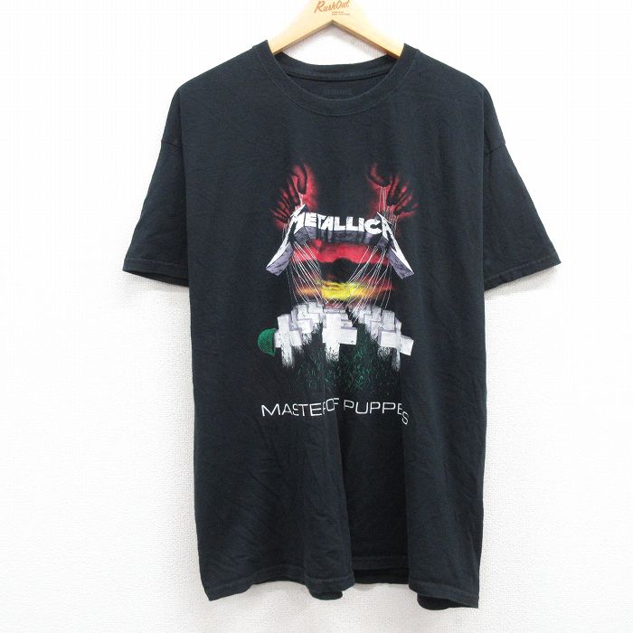 【中古】古着 半袖 ロックTシャツ バンドTシャツ メンズ メタリカ コットン クルーネック 丸首 黒 ブラック XLサイズ 中古 | 春夏 夏物 夏服 メンズファッション カットソー ティーシャツ ティシャツ メンズTシャツ 半袖Tシャツ 半袖ティーシャツ カジュアルTシャツ お