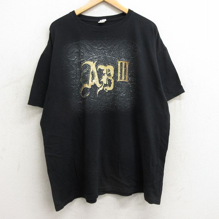 【中古】古着 半袖 ロックTシャツ バンドTシャツ メンズ アルターブリッジ 大きいサイズ 2L LL ビッグシルエット ゆったり ビッグサイズ オーバーサイズ コットン クルーネック 丸首 黒 ブラック XLサイズ 中古 | 春夏 夏物 夏服 メンズファッション カットソー ティー