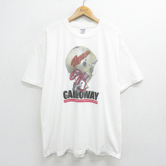 古着 半袖 ビンテージ ヴィンテージTシャツ メンズ 00年代 00s Galloway Renegades アメフト 大きいサイズ 2L LL ビッグシルエット ゆったり ビッグサイズ オーバーサイズ コットン クルーネック 丸首 白 ホワイト XLサイズ 中古 | 春夏 夏物 夏服 ヴィンテー