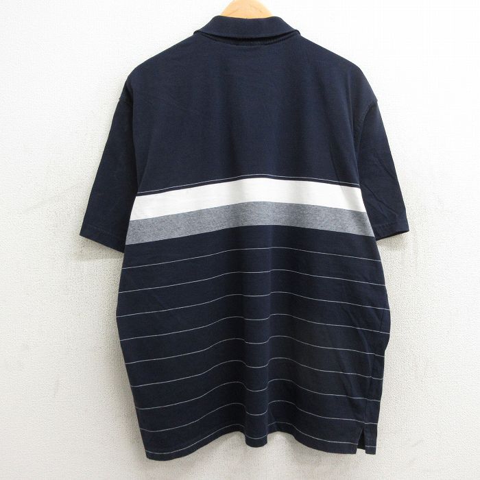 【中古】古着 ピューリタン 半袖 ポロシャツ メンズ 00年代 00s 大きいサイズ 2L LL ビッグシルエット ゆったり ビッグサイズ オーバーサイズ 紺他 ネイビー XLサイズ 中古 トップス | 春夏 春物 春服 夏物 夏服 カジュアルシャツ メンズファッション 半袖シ
