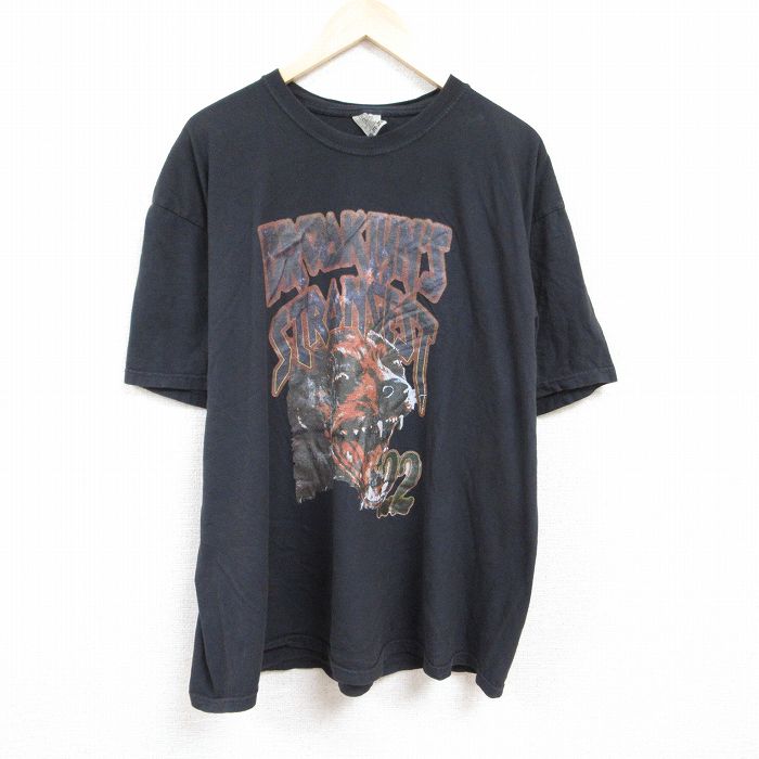乐天商城 - 【中古】古着 半袖Tシャツ メンズ ブルックリン 大きいサイズ 2L LL ビッグシルエット ゆったり ビッグサイズ オーバーサイズ コットン クルーネック 丸首 黒 ブラック XLサイズ 中古 中古メンズ半袖プリントキャラクター