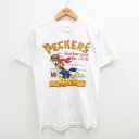 【中古】古着 フルーツオブザルーム 半袖 ビンテージ ヴィンテージTシャツ メンズ 00年代 00s PECKERS ビール ハンバーガー ウッドペッカー クルーネック 丸首 白 ホワイト Mサイズ 中古 春夏 夏物 夏服 ヴィンテージTシャツ メンズファッション カットソー ティーシ