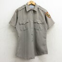 【中古】古着 半袖 ワークシャツ レディース 90年代 90s ワッペン USA製 アメリカ製 濃グレー系 中古 ブラウス トップス | 春夏 春物 春服 秋冬...