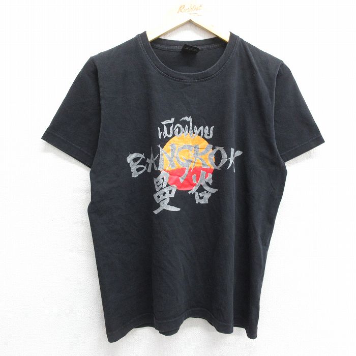 Rakuten - 【中古】古着 00s ヴィンテージTシャツ メンズ Mサイズ 黒 バンコク製 コットン クルーネック アメカジ ストリート カジュアル きれいめ レトロ オールド 24mar15